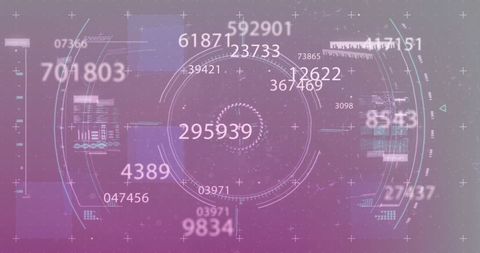 Futuristic Digital Interface with Floating Numbers and Graphics - Download Free Stock Images Pikwizard.com
