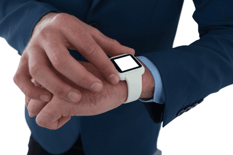 Businessman Checking Notifications on Transparent Smartwatch - Download Free Stock Videos Pikwizard.com
