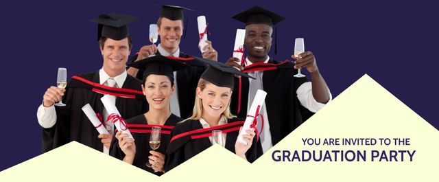 Cheerful Graduates Holding Diplomas Celebrating Achievement - Download Free Stock Templates Pikwizard.com