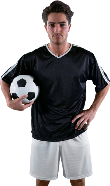 Confident Soccer Player Holding Football on Transparent Background - Download Free Stock Videos Pikwizard.com