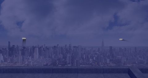 Futuristic Virtual Interface Over Urban Skyline - Download Free Stock Images Pikwizard.com