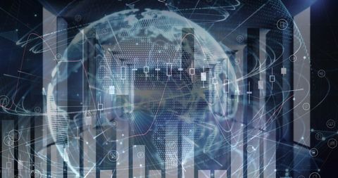 Global Financial Data Over Digital Globe Background - Download Free Stock Images Pikwizard.com