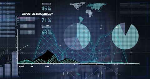 Global Data Visualization with Graphs and Maps - Download Free Stock Images Pikwizard.com