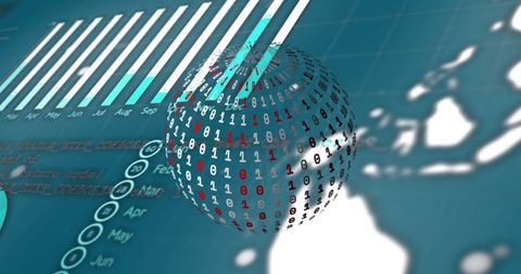 Digital Interface with Globe and Data Visualization - Download Free Stock Images Pikwizard.com