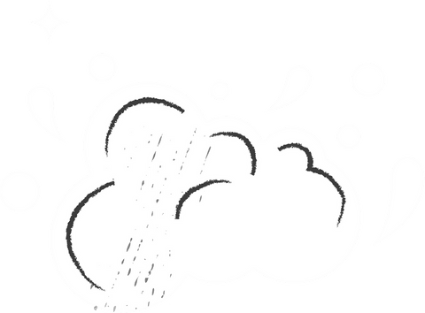 whimsical puffy rain cloud with droplets on transparent background - Download Free Stock Videos Pikwizard.com