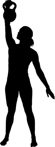 Transparent silhouette workout woman lifting dumbbell png