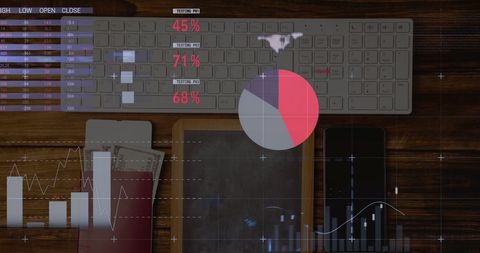 Financial Data Analysis with Computer and Smartphone Overlay - Download Free Stock Images Pikwizard.com