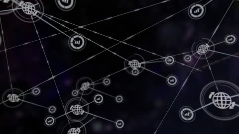 Digital Network with Data Visualization Elements