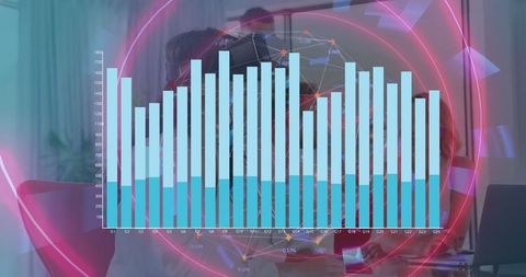 Financial Graphs with Blue Bars and Red Overlay Illustrations - Download Free Stock Images Pikwizard.com