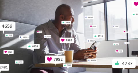 Businessman Engaging with Social Media Analytics