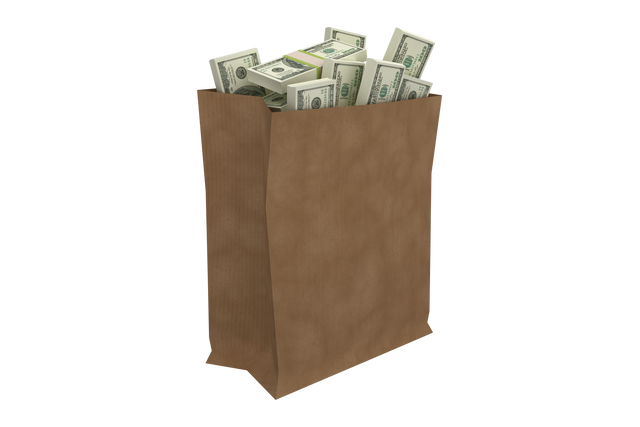 Paper Bag Filled with Stacks of Dollar Bills on Transparent Background Finance Concept - Download Free Stock Videos Pikwizard.com