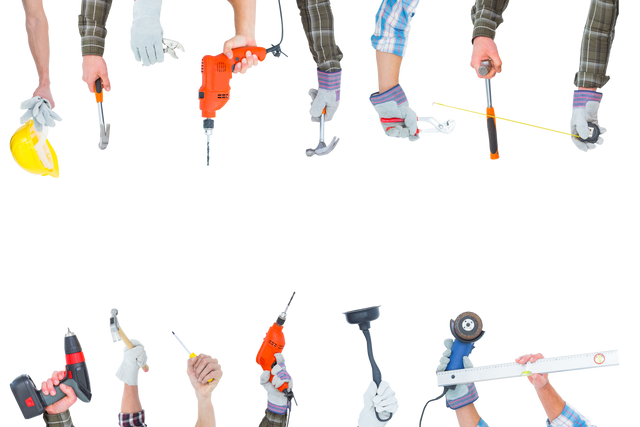 DIY Project Hands Holding Various Working Tools Transparent Background - Download Free Stock Videos Pikwizard.com