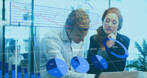 Business Professionals Analyzing Financial Data with Charts