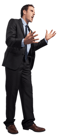 Angry Businessman Yelling Transparent Background