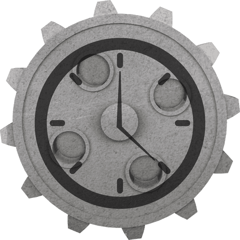 Transparent Gray Gear Clock Icon in Steampunk Style - Download Free Stock Videos Pikwizard.com
