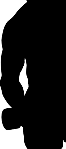 Silhouette of Man Lifting Dumbbell Transparent Background