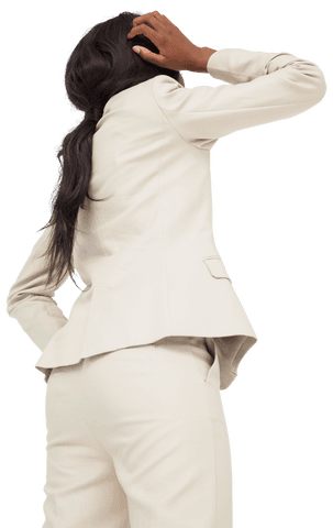 Transparent Businesswoman in White Suit on Hotel On Transparent