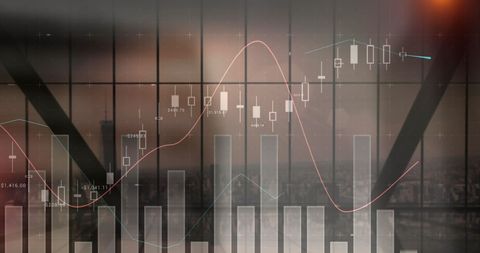Dynamic Financial Graphs Overlapping Urban Cityscape - Download Free Stock Images Pikwizard.com