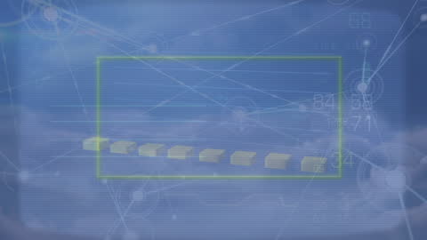 Futuristic Data Processing Animation with Graphical Elements