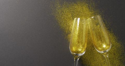 Gold Champagne Toast with Festive Sparkles - Download Free Stock Images Pikwizard.com