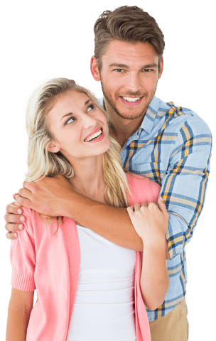 Smiling Couple Embracing with Joy, Isolated on Transparent Background - Download Free Stock Videos Pikwizard.com
