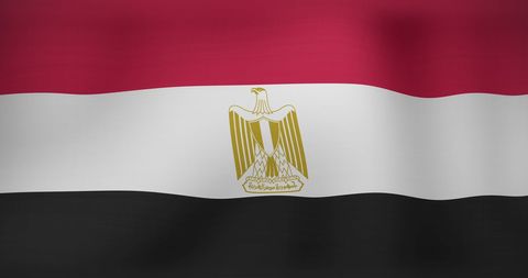 Egypt's Tri-Color Flag Waving with Golden Eagle Emblem - Download Free Stock Images Pikwizard.com