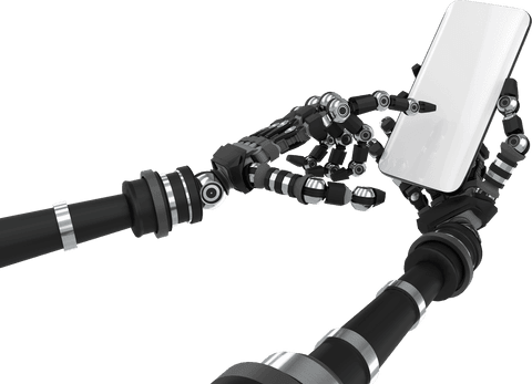 Transparent Robotic Arms Holding Smartphone Communication Concept - Download Free Stock Videos Pikwizard.com