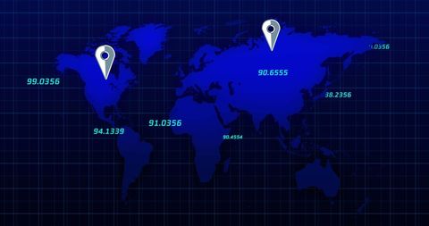 Digital Navigation Interface Displaying Global Coordinates - Download Free Stock Images Pikwizard.com
