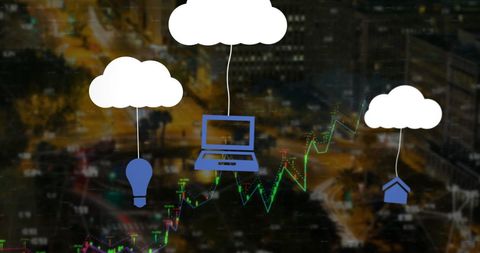 Cloud-based Technology Integration with Data Visualization - Download Free Stock Images Pikwizard.com