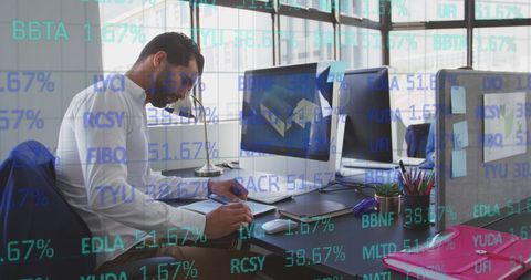 Architect Analyzing Stock Market Data in Modern Office - Download Free Stock Images Pikwizard.com