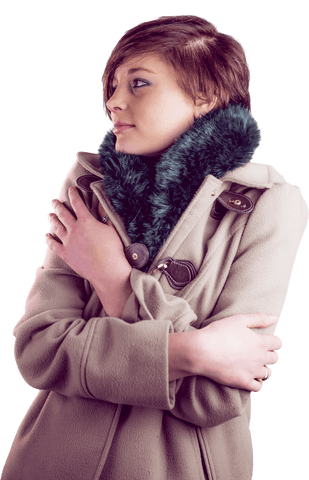 transparent winter coat woman with thoughtful expression - Download Free Stock Videos Pikwizard.com