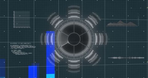Futuristic Data Processing Display with Graphs and Global Interface - Download Free Stock Images Pikwizard.com