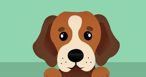 Adorable brown dog icon with puppylike expression