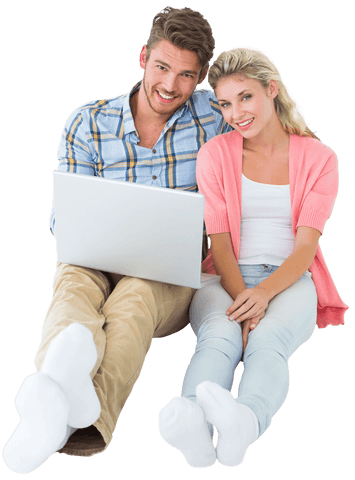 transparent couple sitting together relaxed with laptop - Download Free Stock Videos Pikwizard.com
