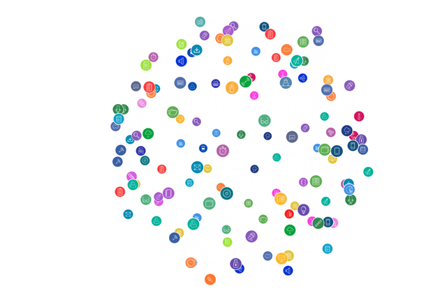 Transparent Network of Multicolored Circular Computer Icons - Download Free Stock Videos Pikwizard.com