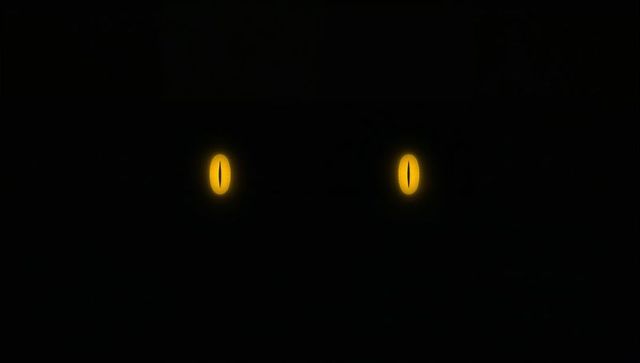 Glowing cat eyes piercing darkness expression nocturnal mystique