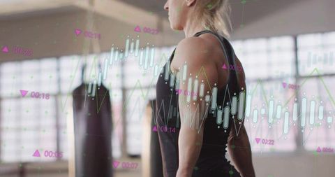 Female Athlete Integrating Fitness and Data Analytics