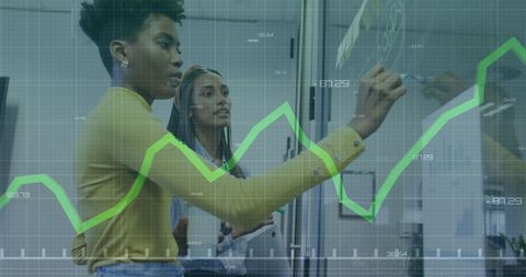 Diverse Businesswomen Analyzing Technology and Financial Data on Whiteboard - Download Free Stock Images Pikwizard.com