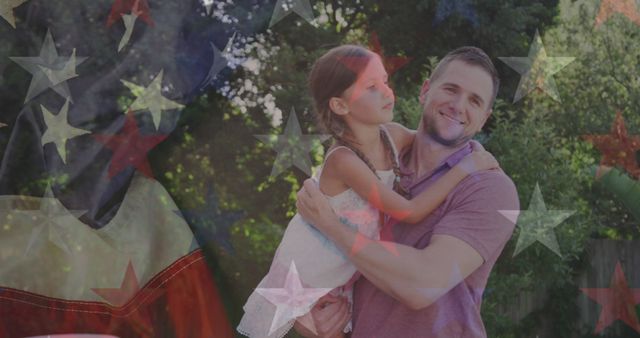 Father and Daughter Smiling with American Flag Double Exposure - Download Free Stock Images Pikwizard.com