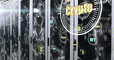 Digital currency and nft concepts with server technology