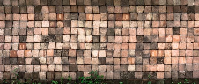 Vintage Brick Wall With Square Tiles - Download Free Stock Photos Pikwizard.com