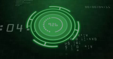 Futuristic Green Digital Interface with Data Symbols - Download Free Stock Images Pikwizard.com