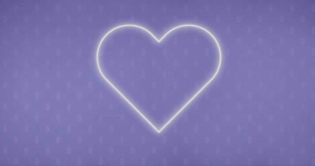 Minimalist White Neon Heart on Light Purple Background Poster childish Modern Wall Art - Download Free Stock Images Pikwizard.com