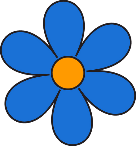 minimalist transparent six-petaled flower icon with blue petals - Download Free Stock Videos Pikwizard.com
