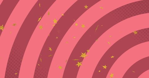 Vibrant Starry Stripes Background with Pink and Red Curves