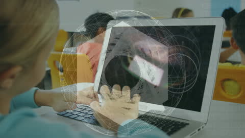 Digital Data Visualization with Laptop User