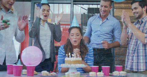 Office Birthday Celebration with Business Vibe