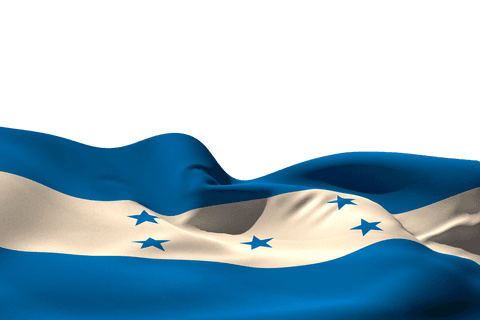Waving flag of honduras on transparent background