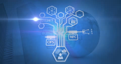 Innovative Digital Interface with Business Icons