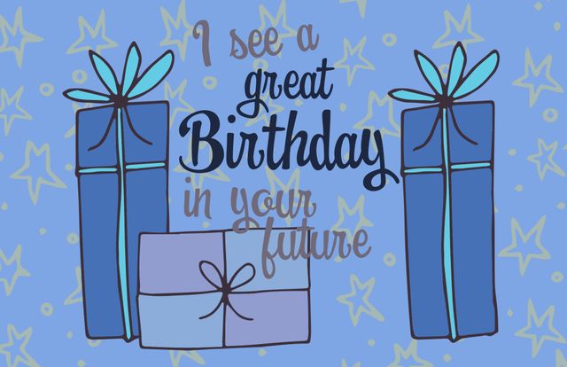 Joyful Birthday Wishes with Playful Gift Illustrations - Download Free Stock Templates Pikwizard.com